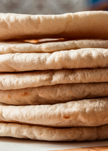 خبز بيتا طازج – ٦ قطع - Fresh Homemade Pita Bread – 6 Pieces