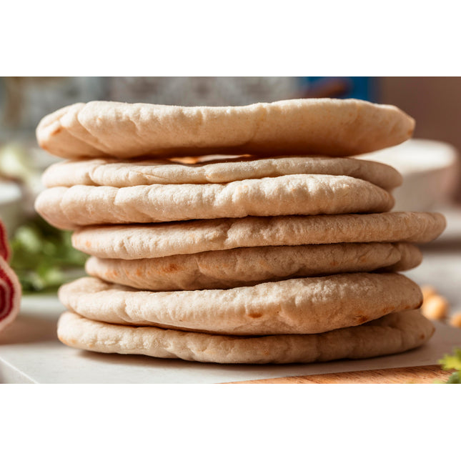 خبز بيتا طازج – ٦ قطع - Fresh Homemade Pita Bread – 6 Pieces